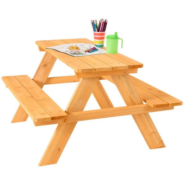 FableKids Kindersitzgruppe Picknicktisch Gartenmöbel für Kinder 2-7 Jahre 89 × 79 × 50 cm, (ARNE), Belastbar bis 100 kg Wetterfest & stabil für draußen