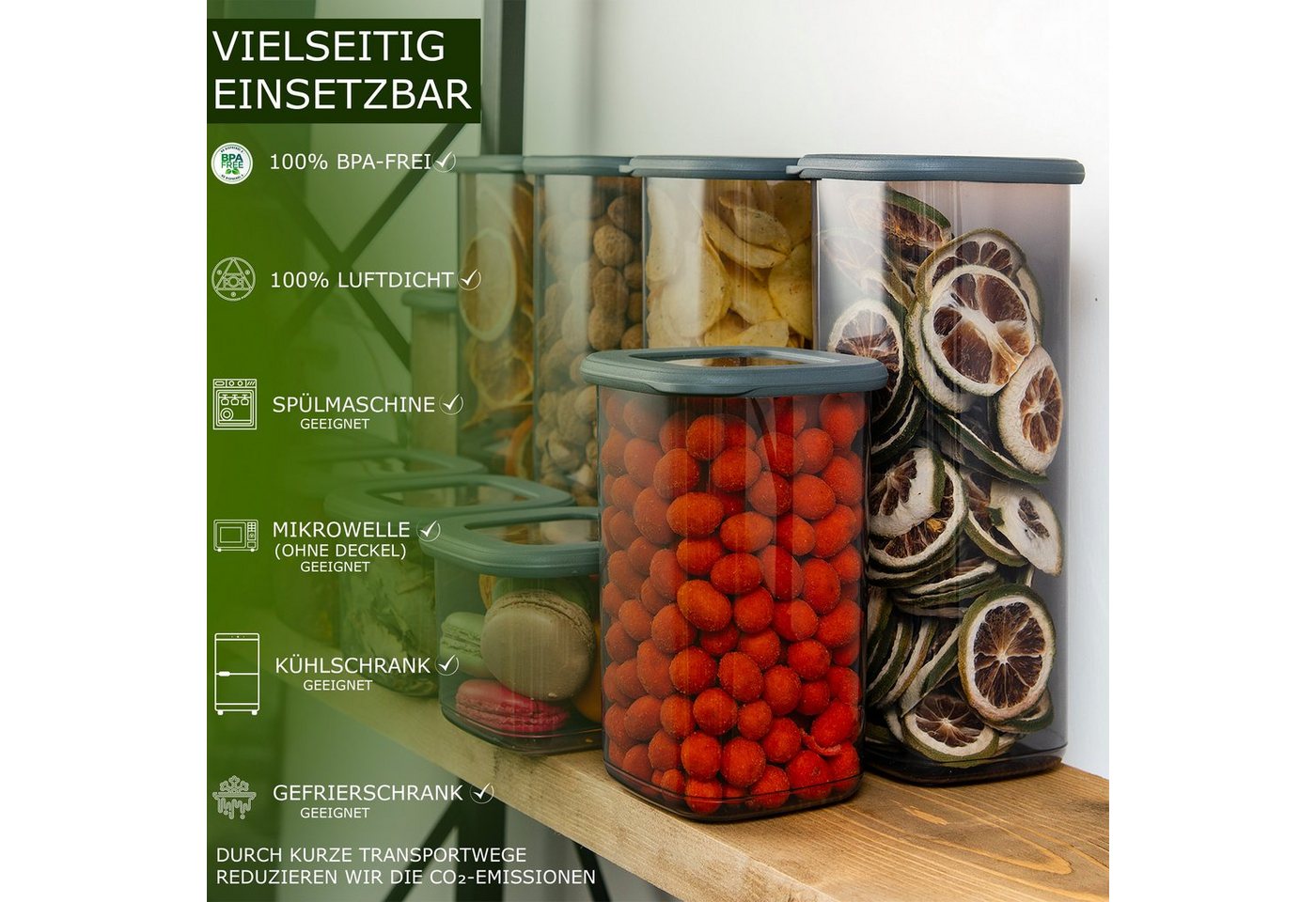 Fabona Vorratsdose Set Vorratsdosen, (Küche Aufbewahrung & Organisation, 24-tlg., Aufbewahrungsbox, Küchen Organizer, Kunststoff), Aufbewahrungsbox Küchenzubehö – Bild 2 von 5