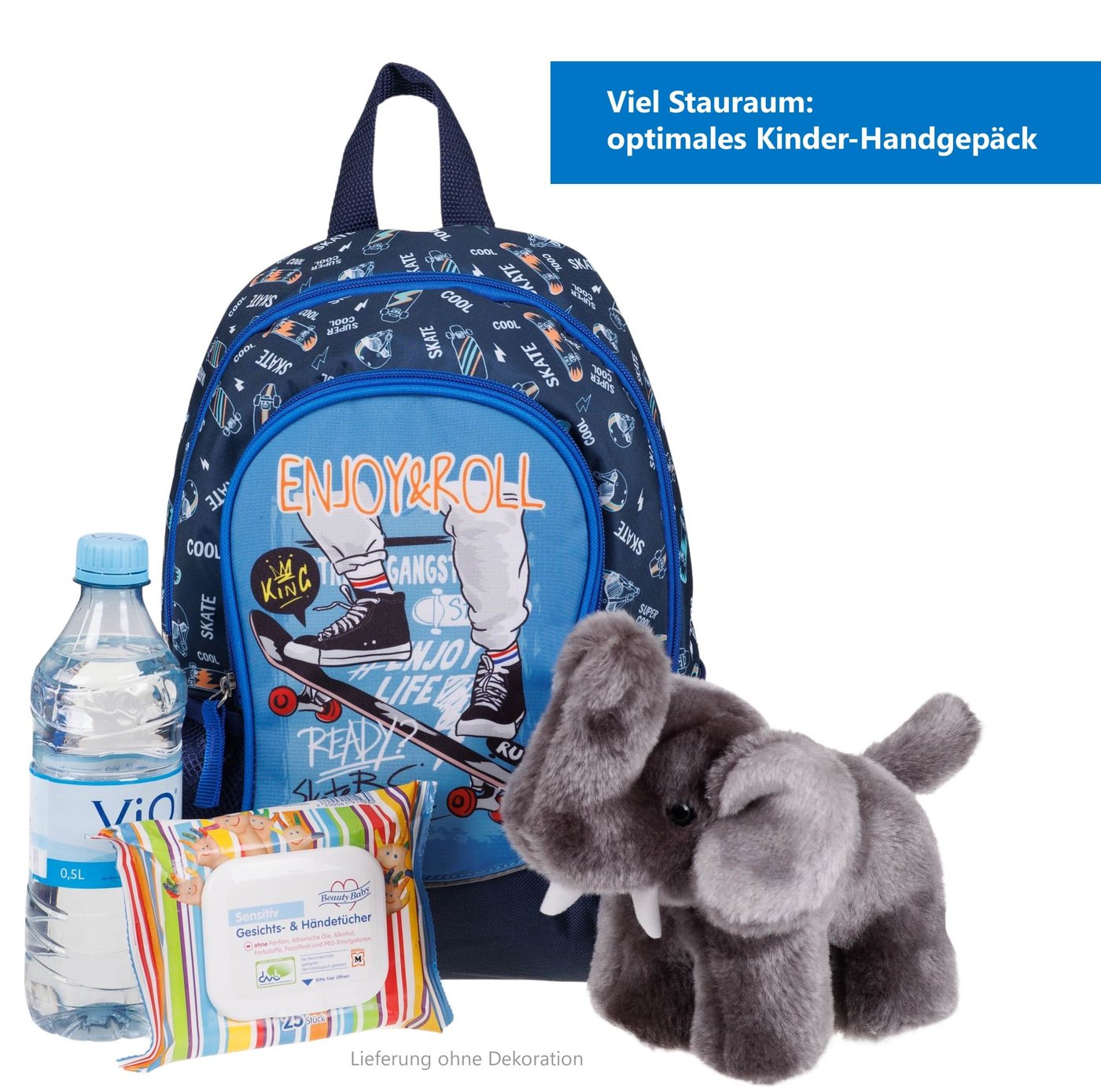 fabrizio® Kinderrucksack Rucksack Jungen Kindergarten Kinder Tasche, Kindergartenrucksack Reise Handgepäck Skateboard PRO 20652 +e – Bild 2 von 5