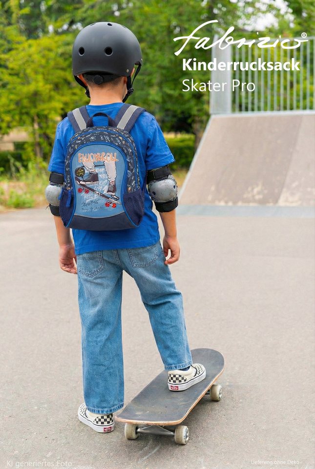 fabrizio® Kinderrucksack Rucksack Jungen Kindergarten Kinder Tasche, Kindergartenrucksack Reise Handgepäck Skateboard PRO 20652 +e – Bild 3 von 5