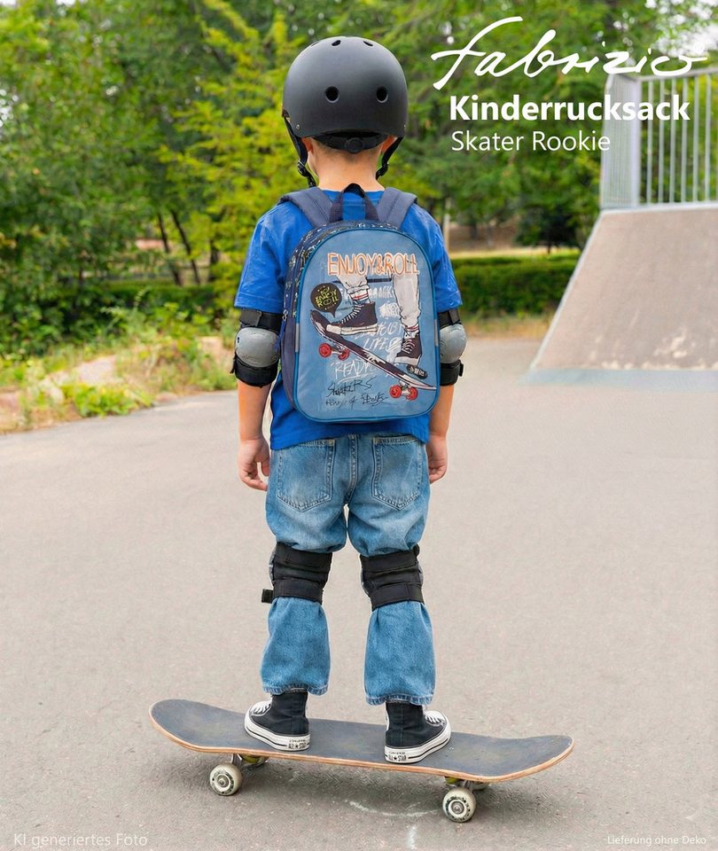 fabrizio® Kinderrucksack Rucksack Jungen Mädchen Kindergarten Tasche, Kindergartenrucksack Kinder Handgepäck Skateboard Rookie 20651 +e – Bild 3 von 5