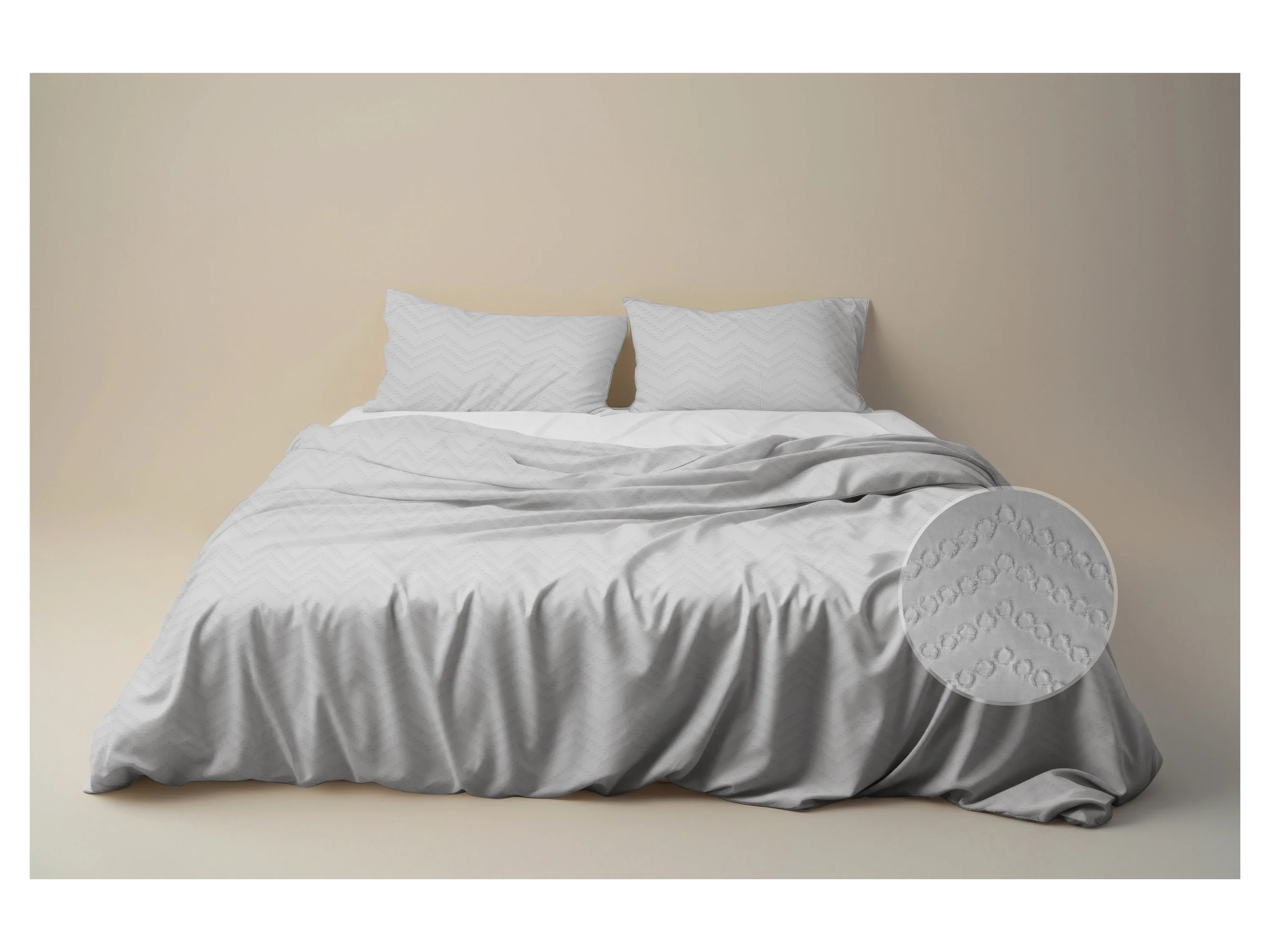 FACE-2-FACE Bettwäsche Boho Style_OS (Hellgrau, 200 x 220 cm + 2x 80 x 80 cm) – Bild 2 von 2