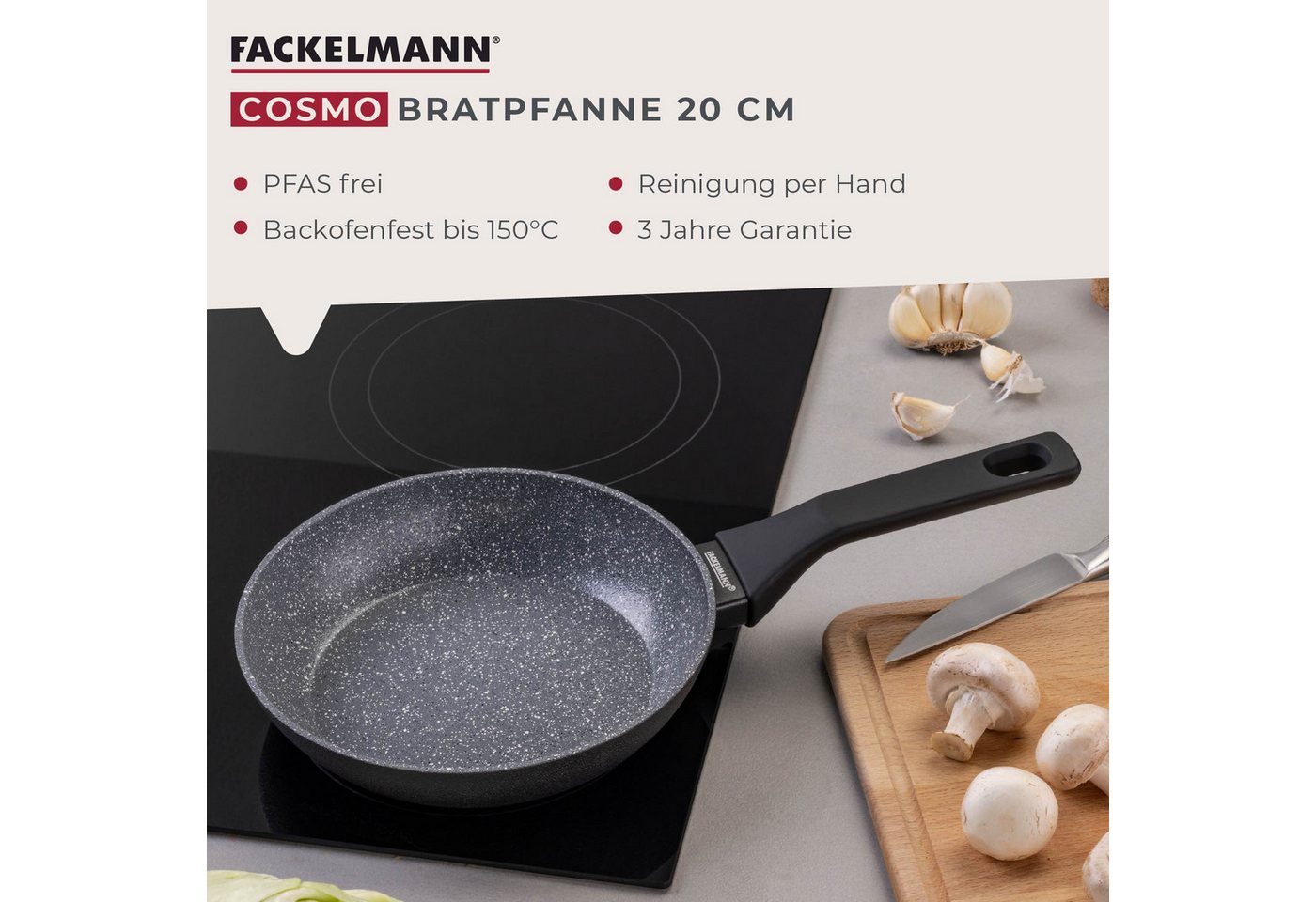 FACKELMANN Bratpfanne Cosmo, Aluminium (Set, 3-tlg), Bratpfannen-Set Cosmo Ø 20, 24, 28 cm – mit Ceramic-Beschichtung – Bild 3 von 5