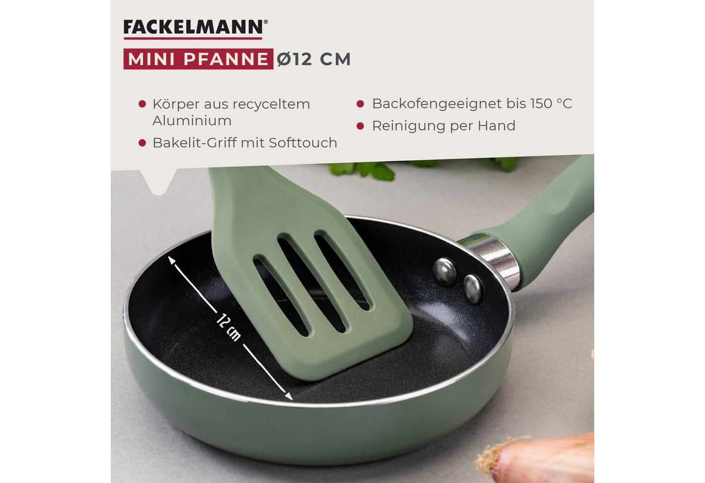 FACKELMANN Bratpfanne Mini Pfanne, Pancake-Pfanne, Spiegeleierpfanne, Ø12 cm – Bild 2 von 5