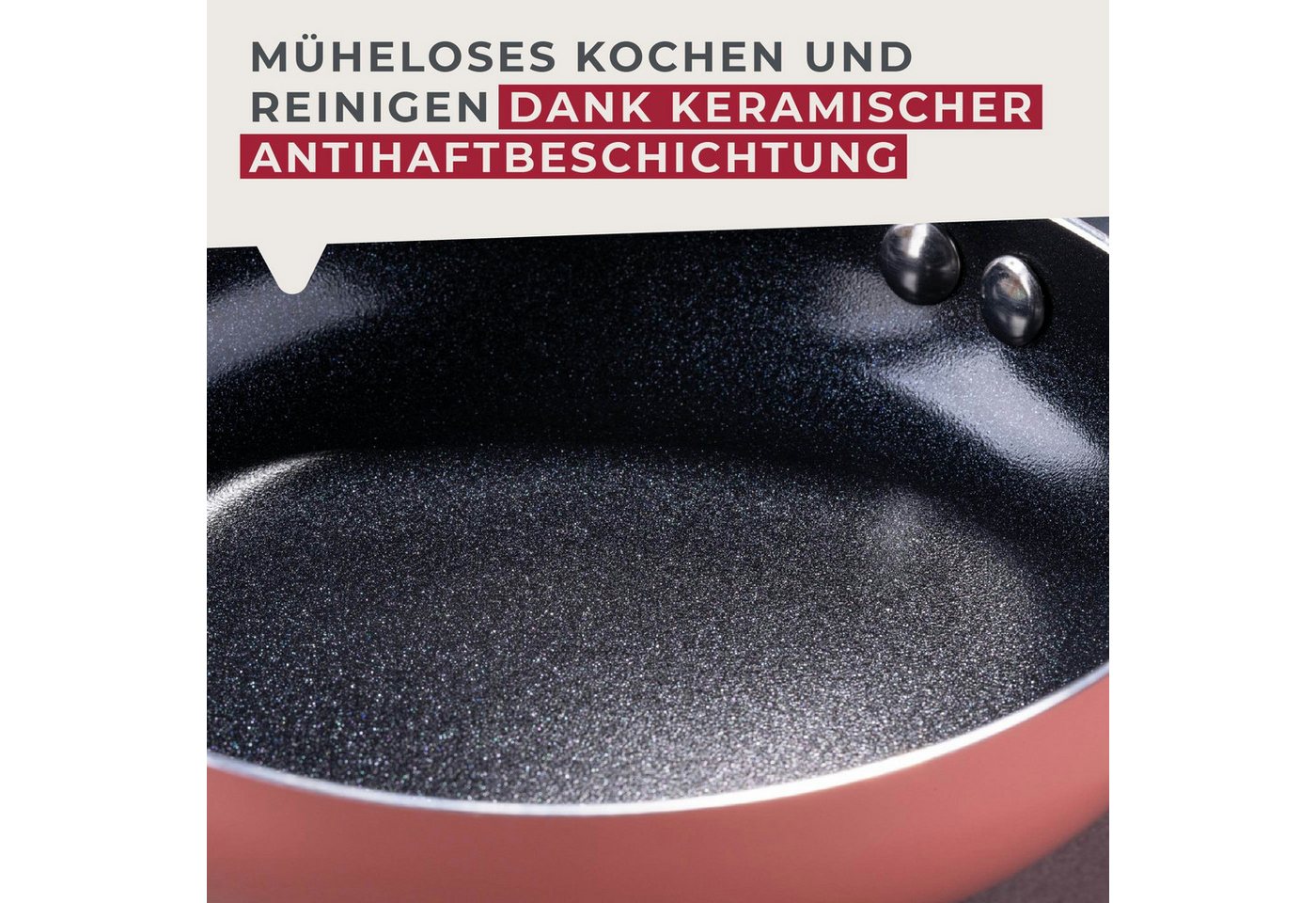 FACKELMANN Bratpfanne Mini Pfanne, Mini Cooking, Aluminium Pfanne, Ø14 cm, Rosa – Bild 3 von 5