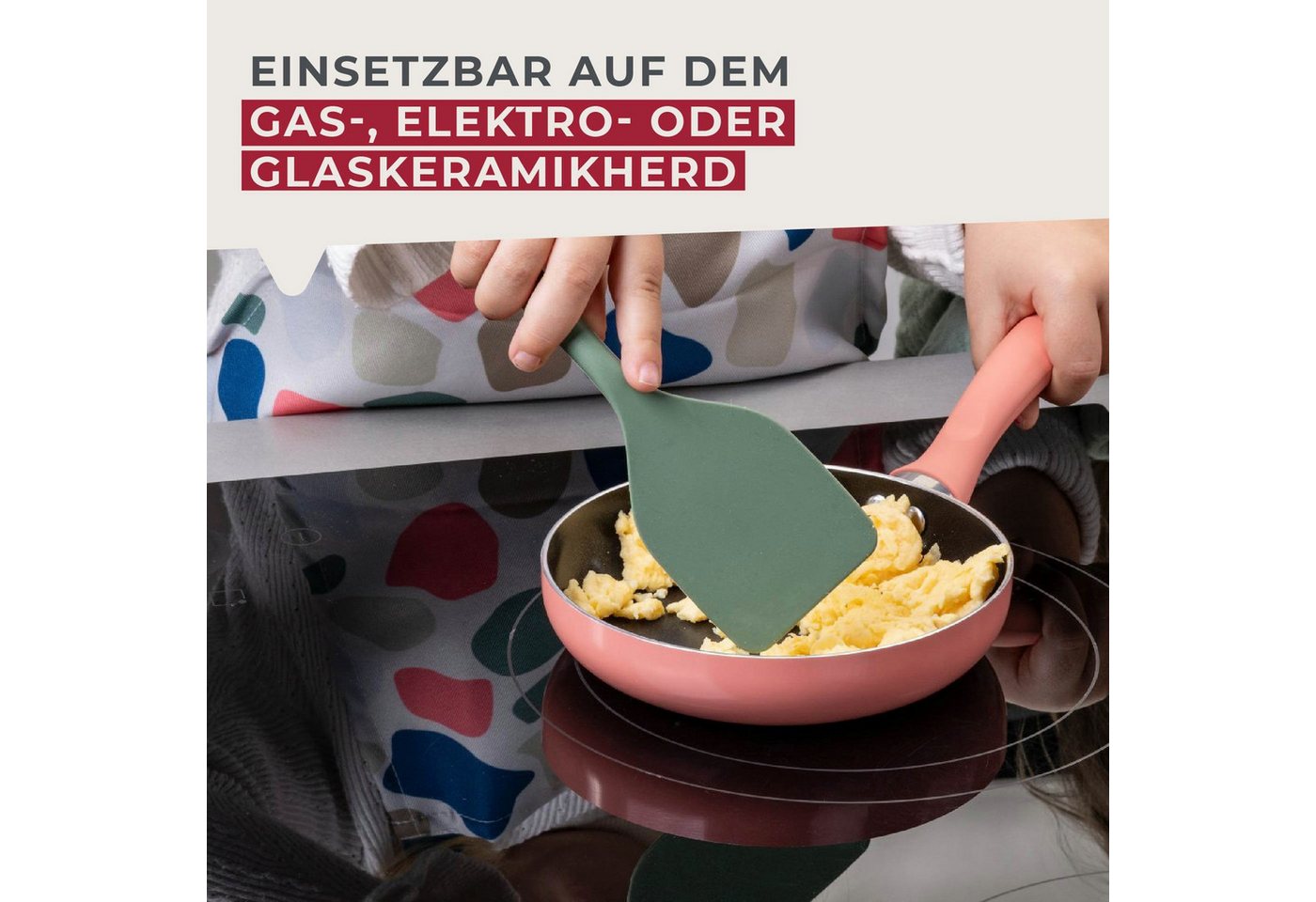 FACKELMANN Bratpfanne Mini Pfanne, Mini Cooking, Aluminium Pfanne, Ø14 cm, Rosa – Bild 5 von 5