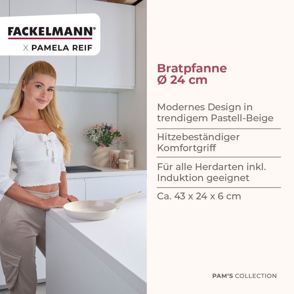 FACKELMANN Bratpfanne Shell Pfanne, Keramikbeschichtete Kochpfanne – Bild 3 von 5