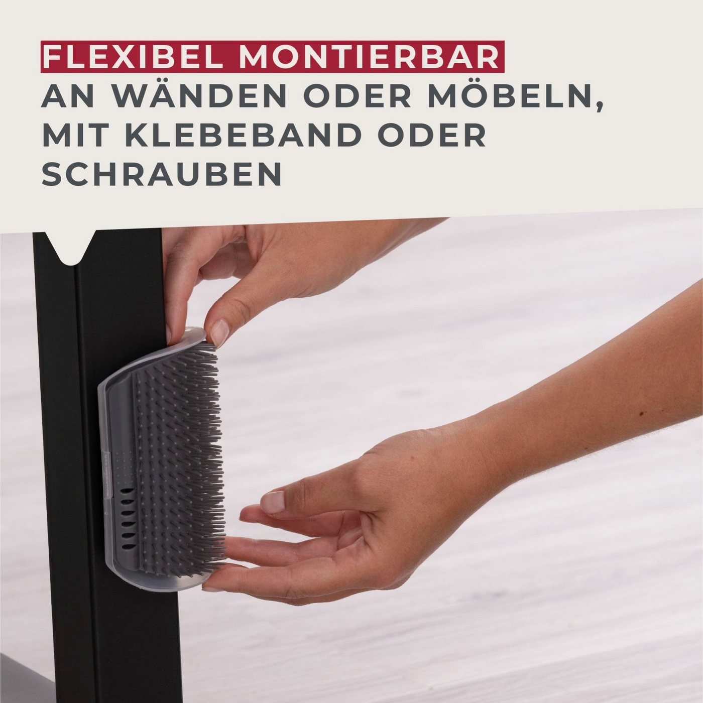 FACKELMANN Fellbürste Eck-Massagebürste, Tierhaarbürste, Katzenbürste, Massagebürste – Bild 4 von 5
