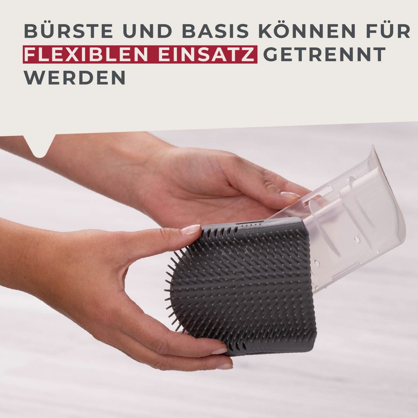 FACKELMANN Fellbürste Eck-Massagebürste, Tierhaarbürste, Katzenbürste, Massagebürste – Bild 5 von 5