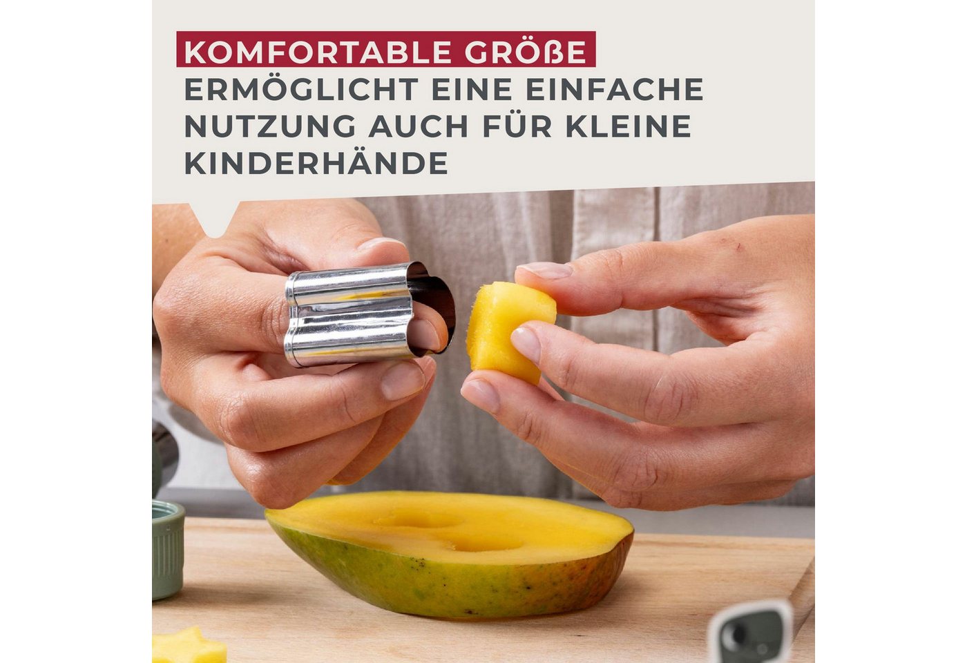 FACKELMANN Kinderbesteck Gemüse-Ausstechformen, Mini-Ausstecher, Kreativ-Küchenhelfer – Bild 5 von 5