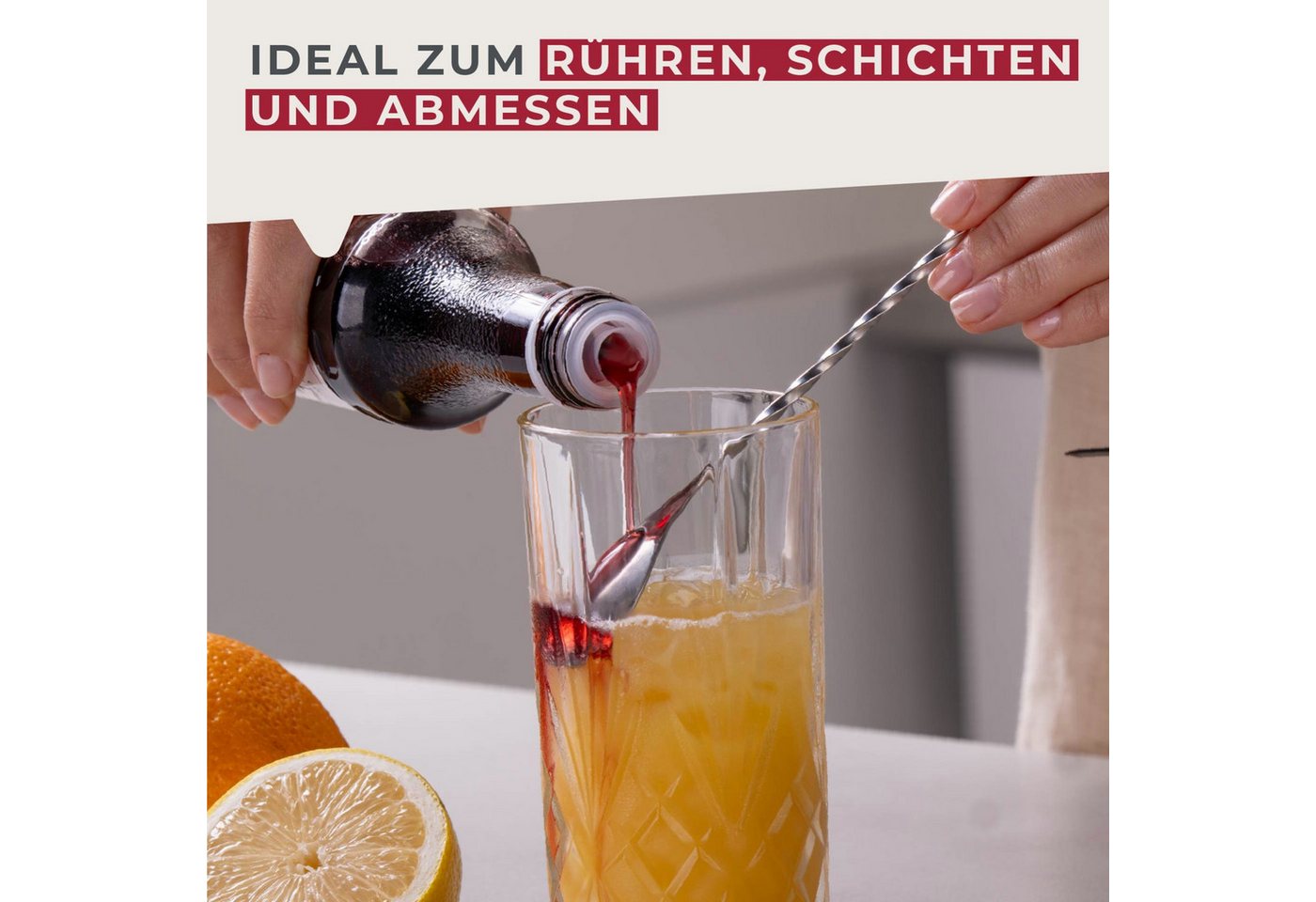 FACKELMANN Longdrinklöffel Cocktaillöffel, Barlöffel, Edelstahl Rührwerkzeug – Bild 2 von 5