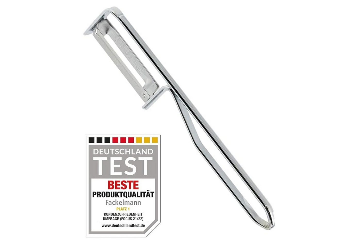 FACKELMANN Spargelschäler Universal-Sparschäler 2er Set, inkl. 10 Ersatzklingen, Edelstahl, Ideal für Spargel, Obst und Gemüse, Silber, Pendelklinge – Bild 2 von 3