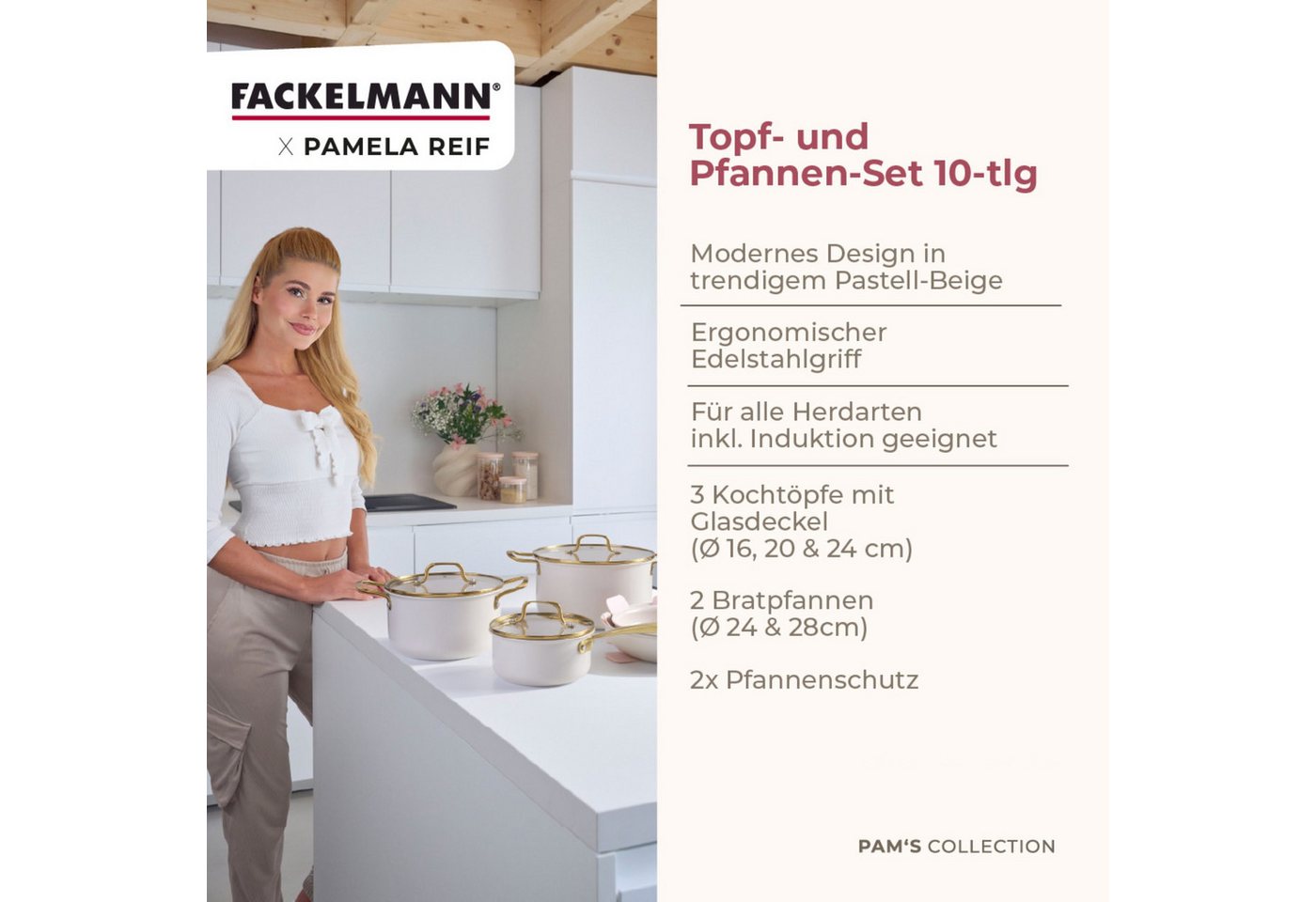 FACKELMANN Topf-Set Topf- und Pfannen-Set, Kochgeschirr, Aluminium, Keramikbeschichtung – Bild 3 von 5