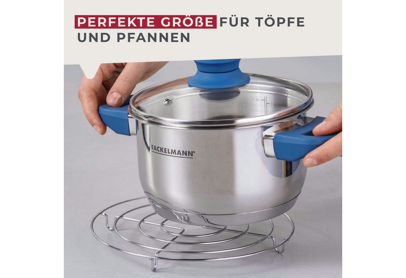 FACKELMANN Topfuntersetzer Edelstahl-Untersetzer, Pfannenablage – Bild 5 von 5
