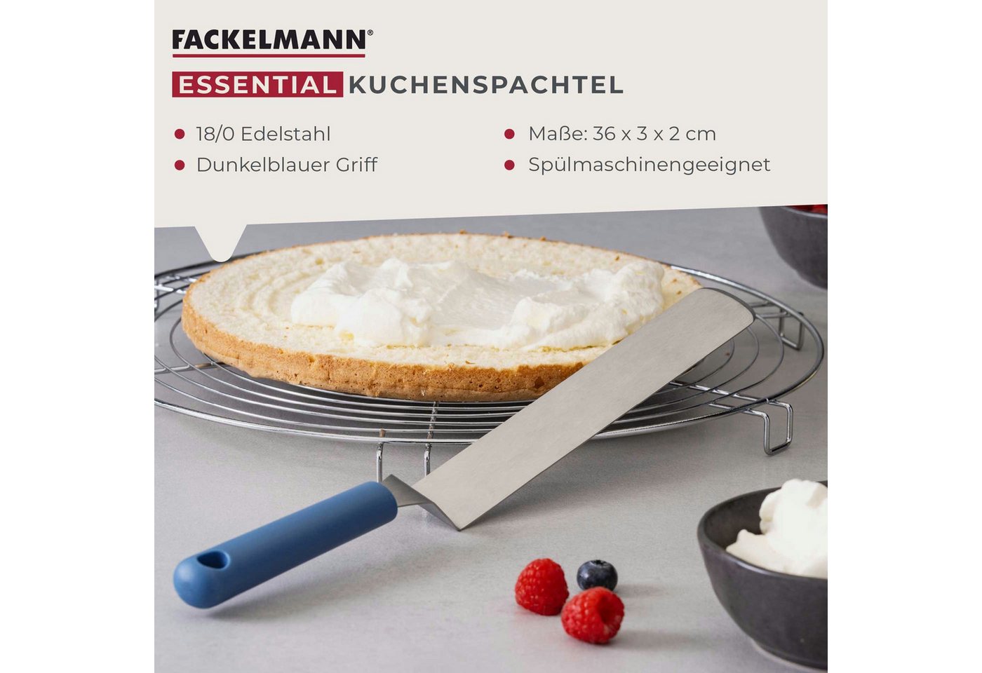 FACKELMANN Tortenheber Winkelpalette, Kuchenspachtel, Backzubehör – Bild 3 von 5
