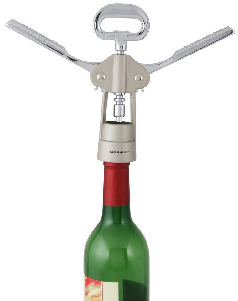 FACKELMANN Weinflaschenöffner Bar&Wine, Wein-/Proseccoöffner (1-tlg), eleganter Flaschenöffner in Beige, Verzinkt & Verchromt – Bild 3 von 4