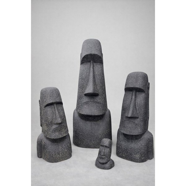 FaHome Gartenfigur Rapa NUI Moai Statue, Skulptur Garten Lavasand-Steingemisch Figur, Kultursymbol der Osterinsel- 150cm /200cm