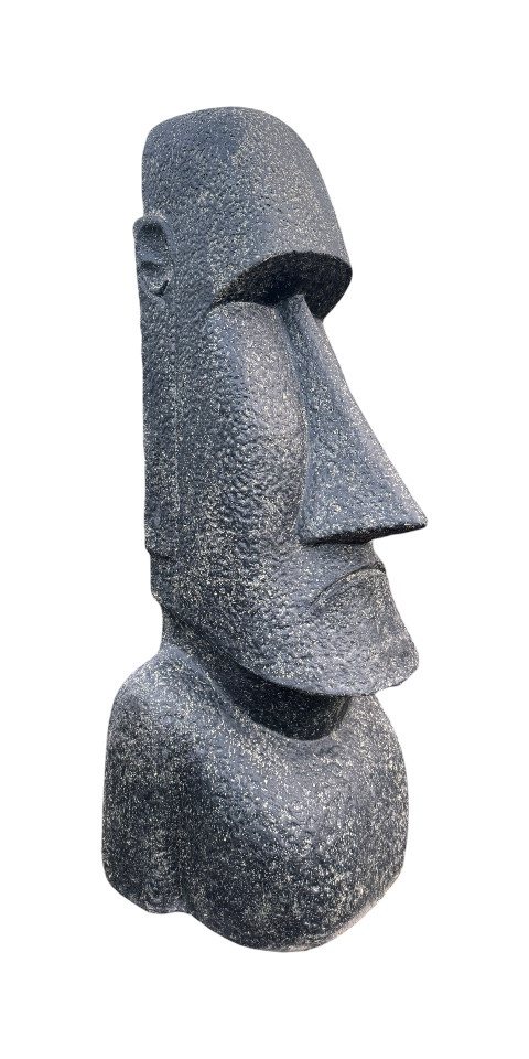 FaHome Gartenfigur Rapa NUI Moai Statue, Skulptur Garten Lavasand-Steingemisch Figur, Kultursymbol der Osterinsel- 150cm /200cm – Bild 3 von 5