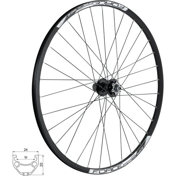 FORCE Fahrrad-Laufrad Hinterrad 28/29" FORCE BASIC DISC 622x19 804343-6b32sh