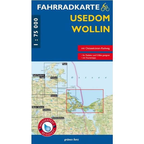 Fahrradkarte Usedom, Wollin / diverse