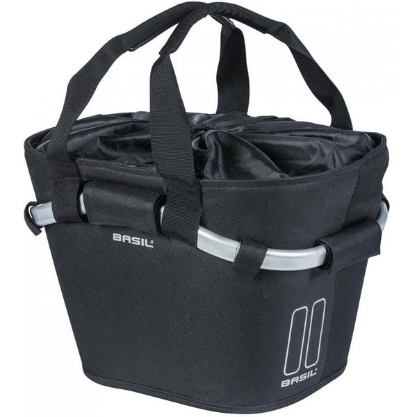 Basil Fahrradkorb Basil City Tasche Classic CarryAll Front schwarz abnehmbar oh Halt 28x