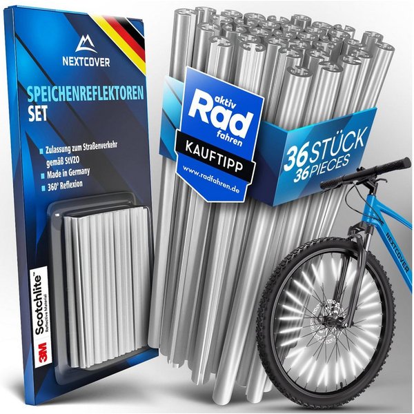 Nextcover Fahrradreflektor Nextcover® Speichenreflektoren Fahrrad - Das Original - 3M Scotchlite, (36 St)