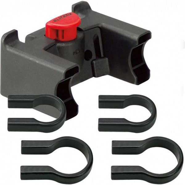 KlickFix Fahrradtasche Rixen Kaul - KLICKfix Lenker-Adapter universal schwarz-rot für Lenker