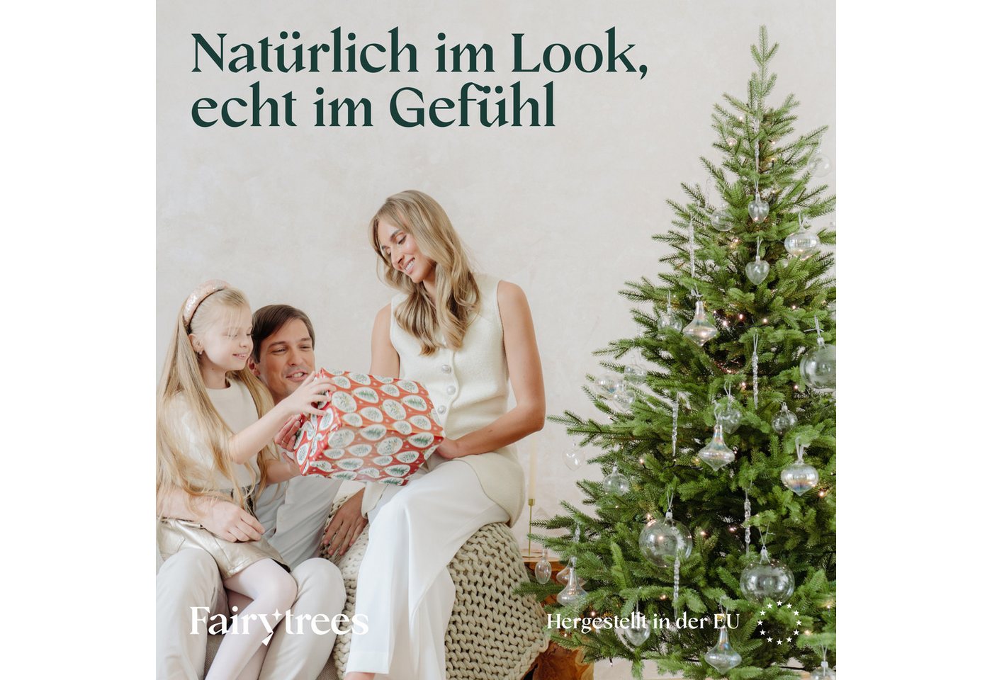 Fairytrees Künstlicher Weihnachtsbaum FT06, Nordmanntanne Exklusiv 100% PE, Nordmanntanne Exklusiv 100% PE – Bild 3 von 5