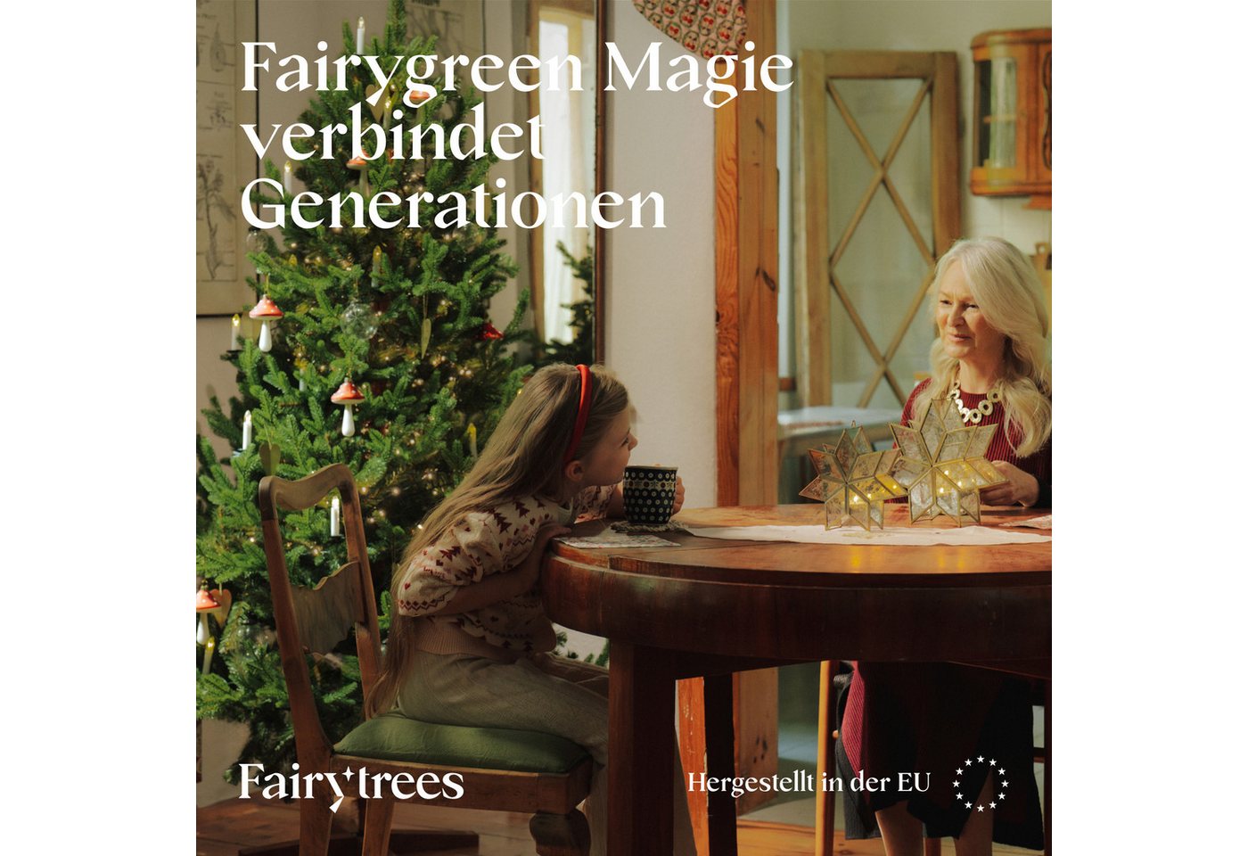 Fairytrees Künstlicher Weihnachtsbaum FT32, Bayerische Tanne Premium, BAYERISCHE Tanne Premium, Made in EU, Christbaum Holzständer – Bild 2 von 5