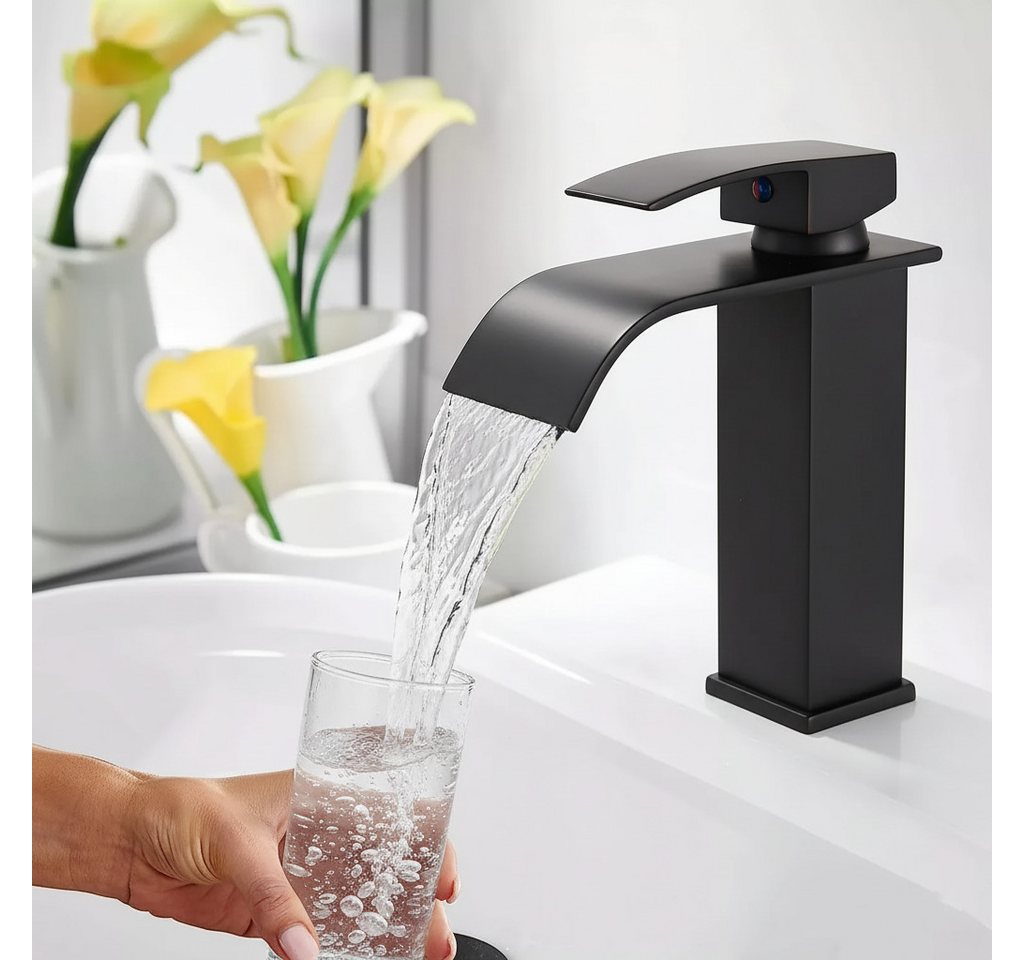 Faizee Home Badarmatur Badarmatur Wasserfall Waschtischarmatur Badarmatur Wasserhahn – Bild 4 von 5