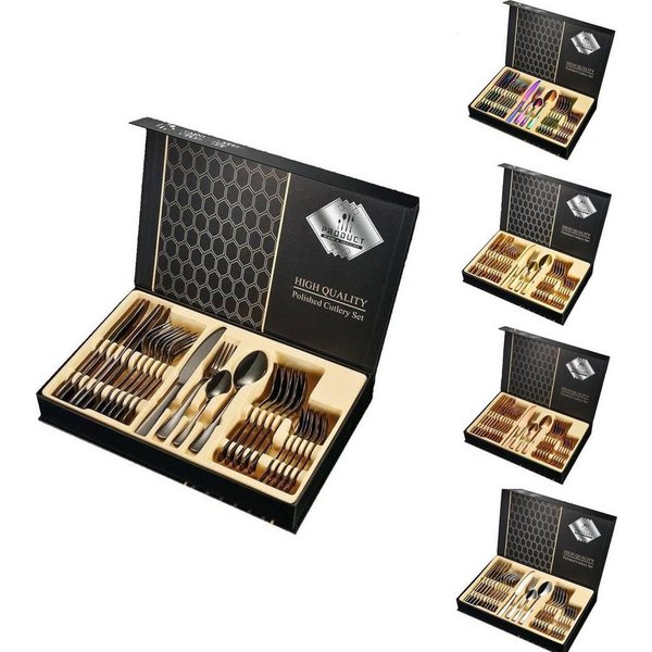 Faizee Home Besteck-Set Besteck-Set 24 tlg. Edelstahlbesteck für. 6 Personen Gift Box (24-tlg), Edelstahl