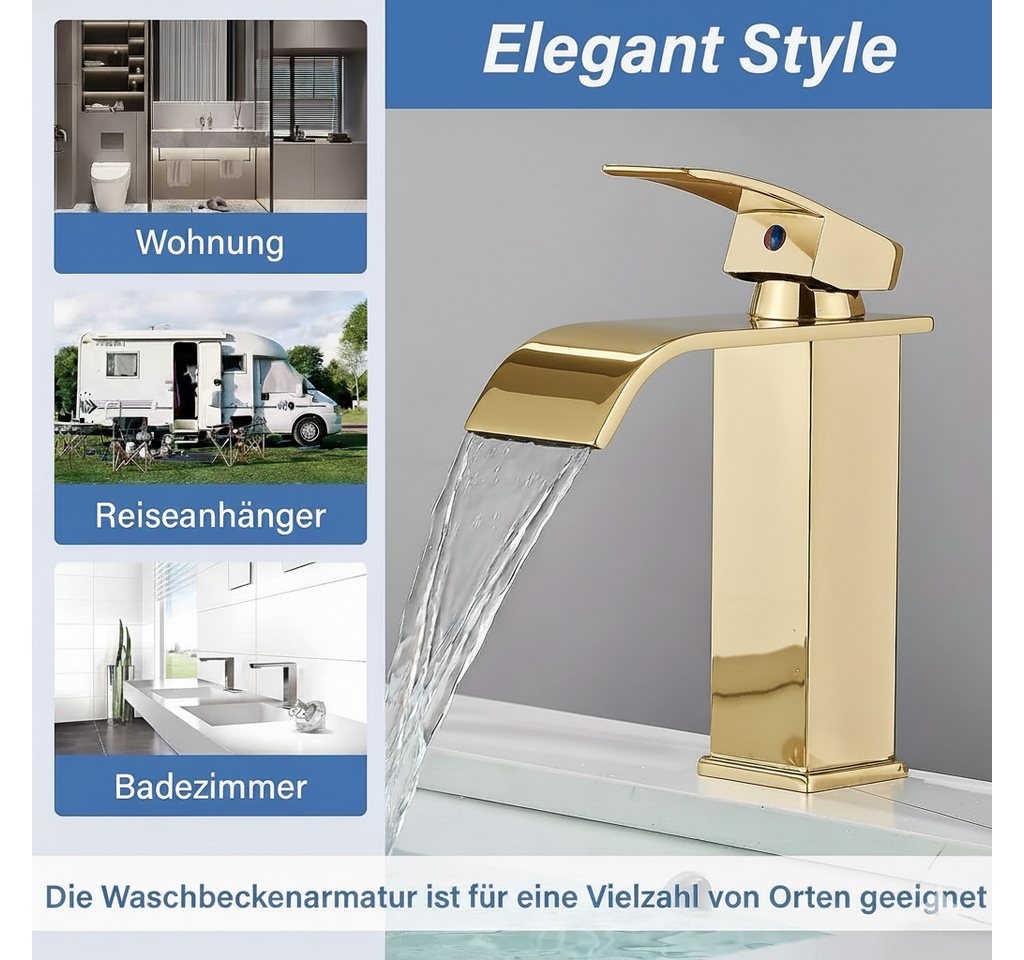 Faizee Möbel Badarmatur Badarmatur Bad WC Einhandmischer Waschtischarmaturen Badezimmer verchromt – Bild 3 von 5