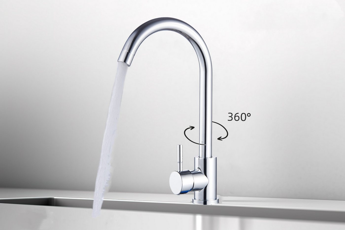 Faizee Möbel Badarmatur Badarmatur Bad WC Wasserhahn Einhandmischer Waschtischarmaturen verchromt – Bild 2 von 4