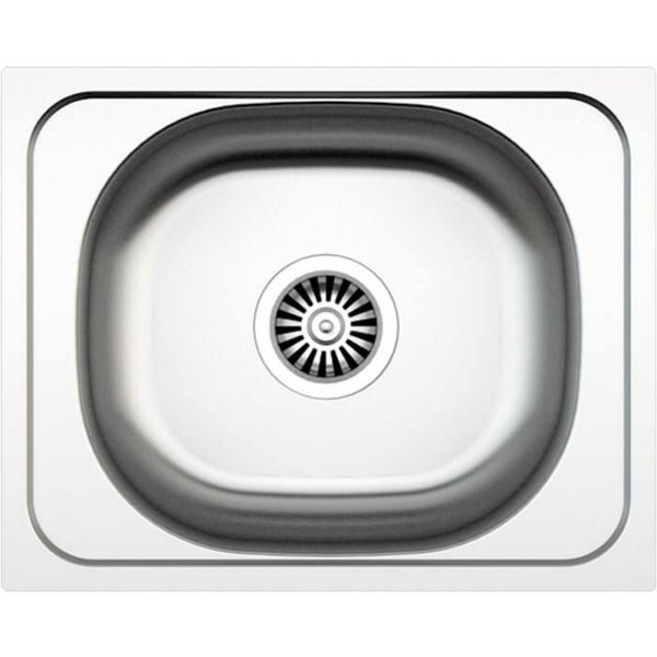 Faizee Möbel Edelstahlspüle Edelstahl-Einbauspüle Eckigspüle 50x40 cm inklusive Zubehör-Set, Eckig