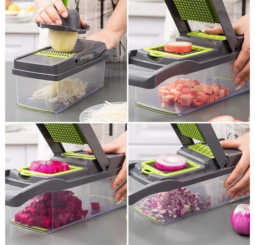 Faizee Möbel Gemüseschneider Gemüseschneider Mandoline Gemüsehobel 13 in 1 Multifunktion Schneider – Bild 2 von 5