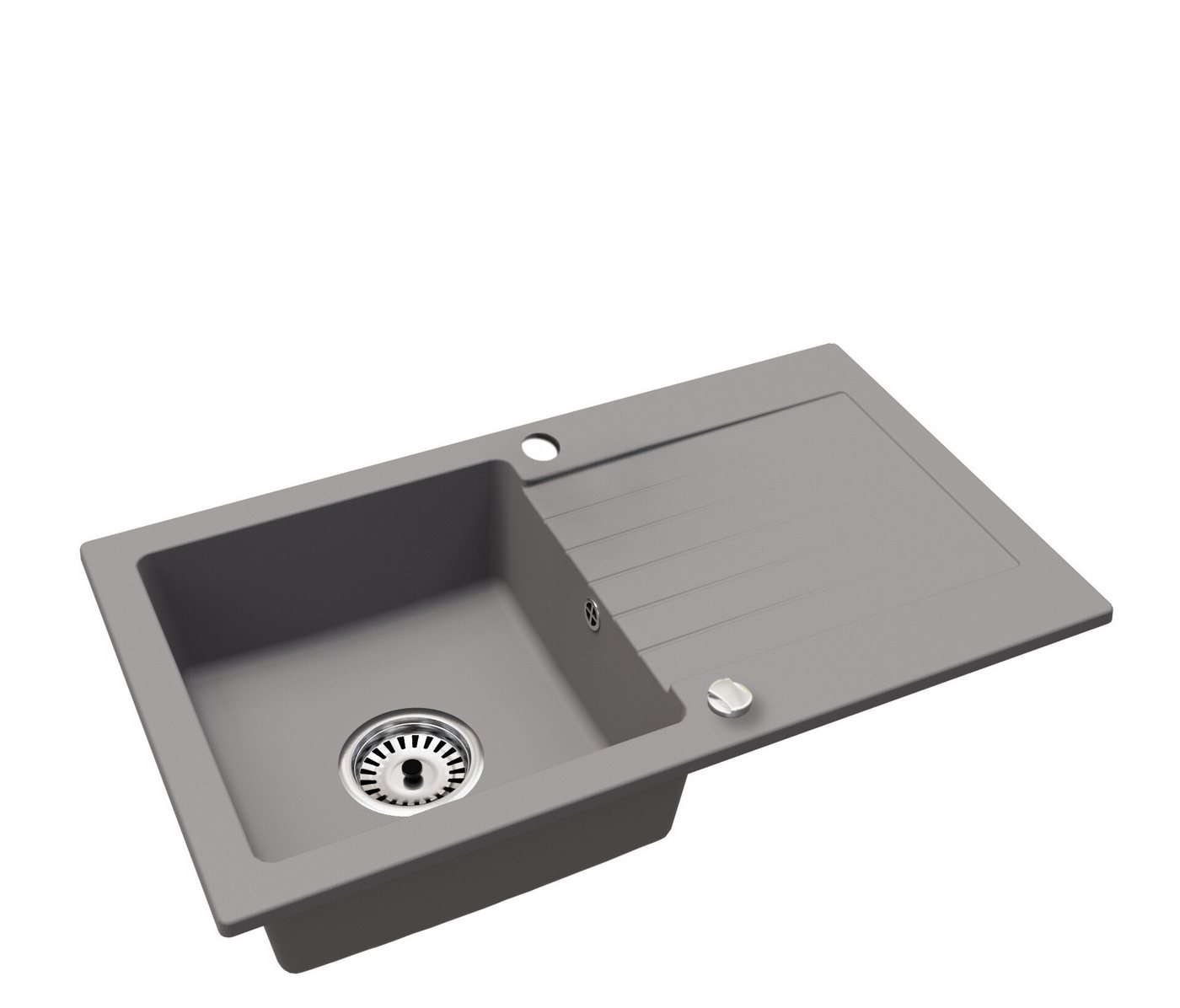 Faizee Möbel Granitspüle Faizee Home, Granitspüle Alisha 75x43,5 cm Abtropffläche mit Armatur, rechteckig, 75/16 cm, Granitspüle:75 x 16 x 44 cm (BxHxT) Farbe:  – Bild 2 von 5