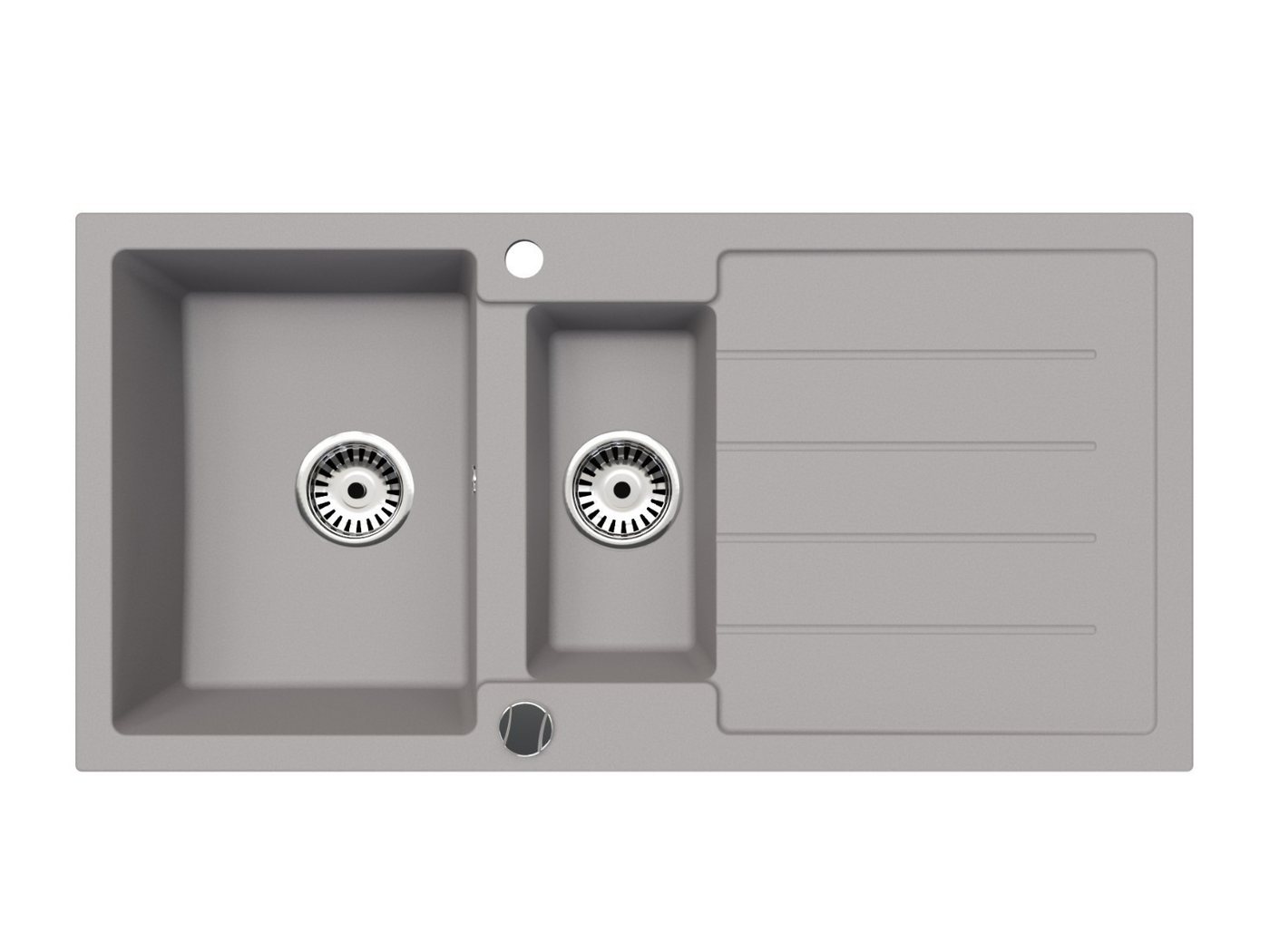 Faizee Möbel Granitspüle Granitspüle Spülbecken Küchenspüle Einbauspüle 100x50 cm 1,5 Becken, Eckig, 100/17 cm – Bild 4 von 4