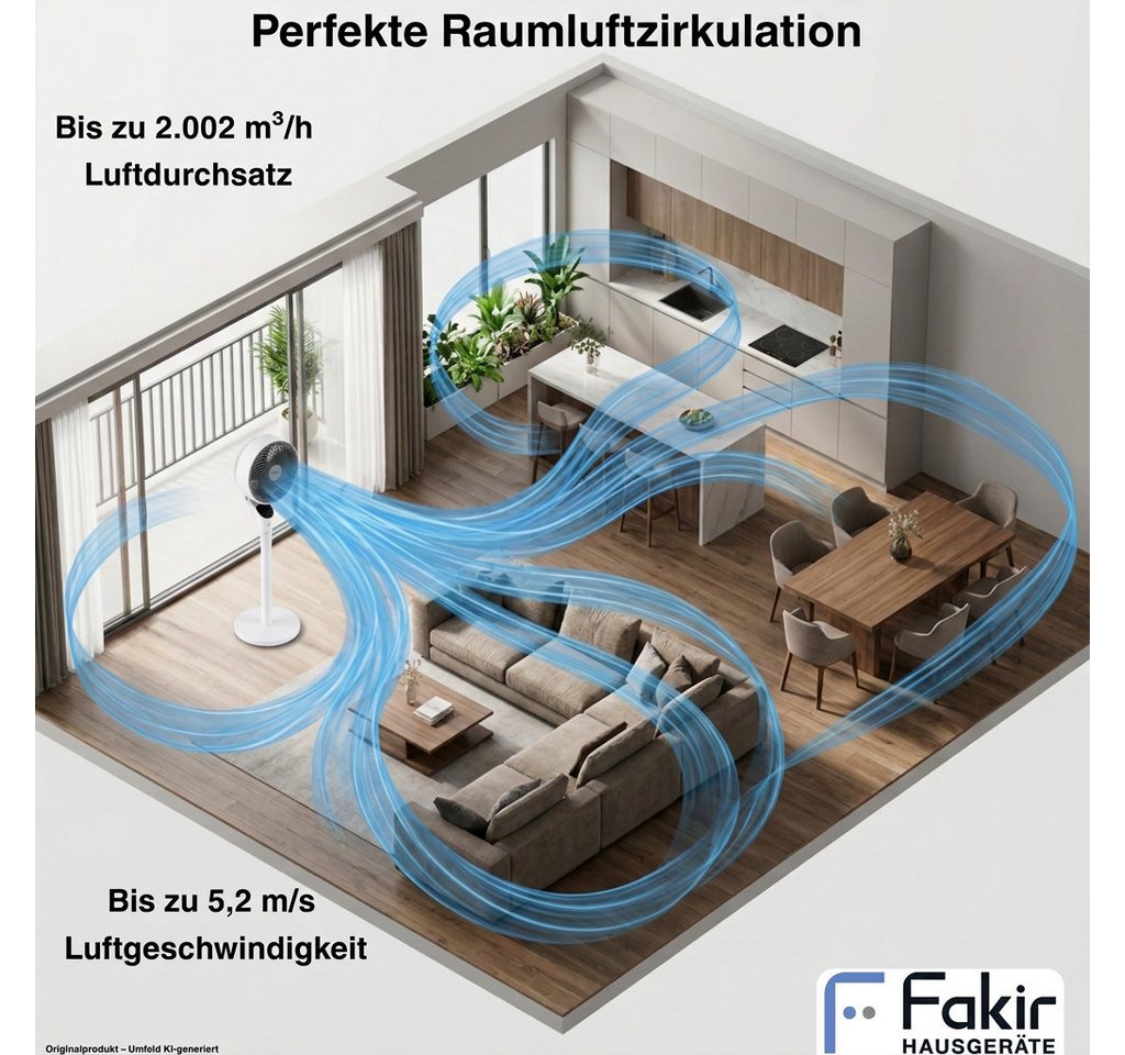 FAKIR Standventilator Stand Tisch Ventilator 2in1 prestige VC550 3D Oszilation – Bild 3 von 5