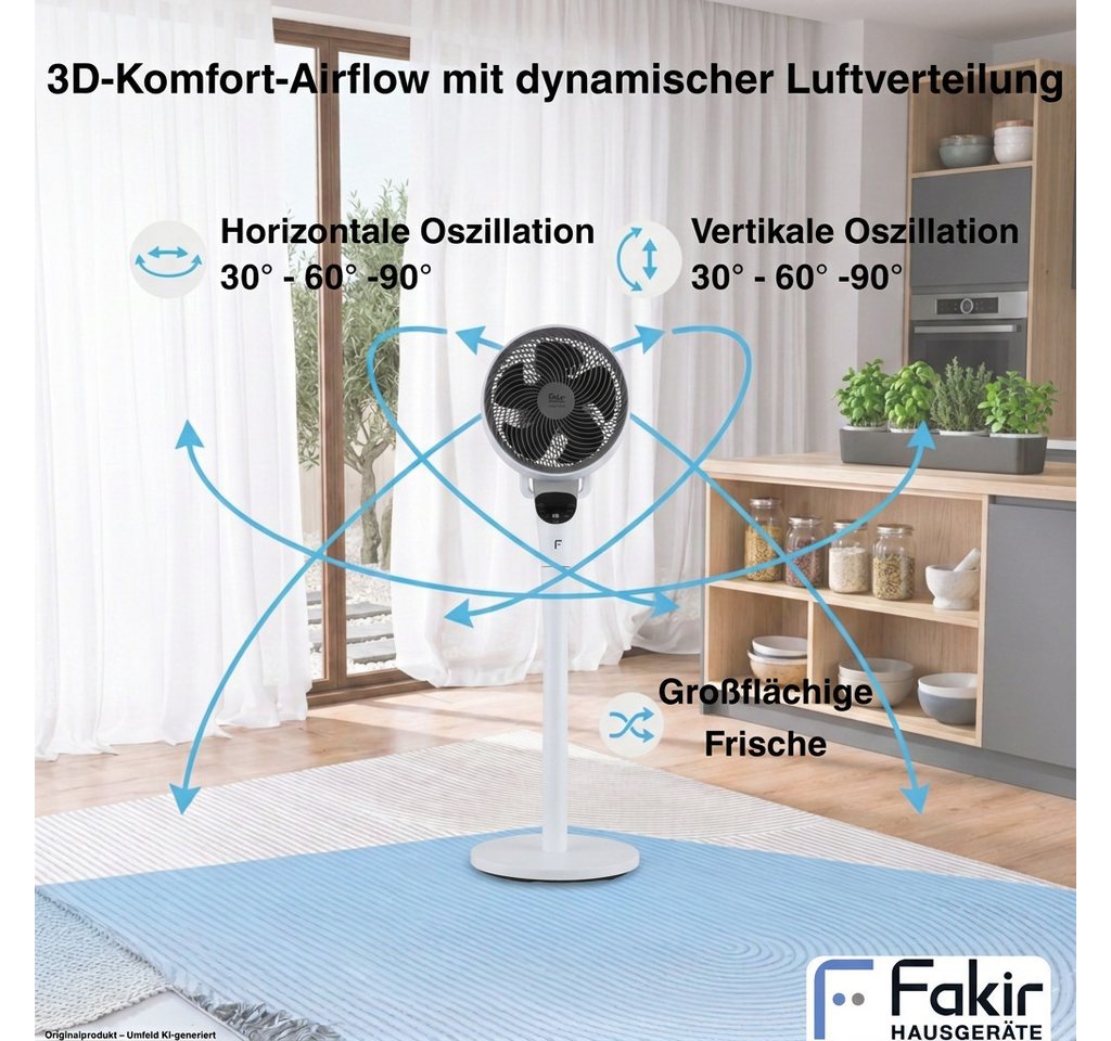 FAKIR Standventilator Stand Tisch Ventilator 2in1 prestige VC550 3D Oszilation – Bild 4 von 5