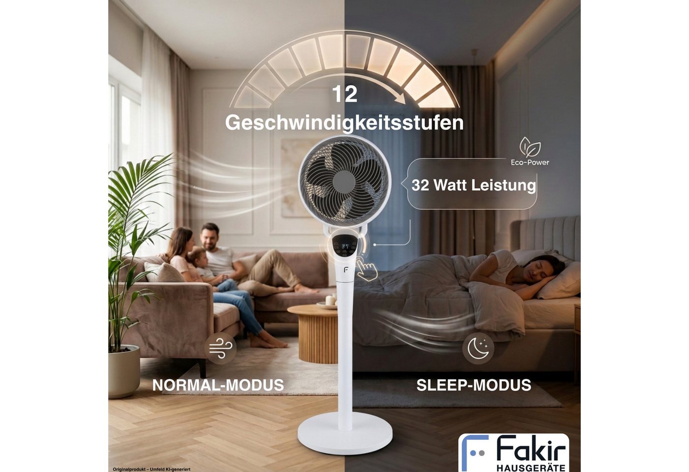 FAKIR Standventilator Stand Tisch Ventilator 2in1 prestige VC550 3D Oszilation – Bild 5 von 5