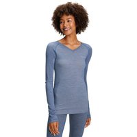 FALKE Damen Langarmshirt Wool-Tech Light, Größe XS in Blau