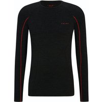 FALKE Herren Langarmshirt Wool-Tech, Größe 2XL in Schwarz
