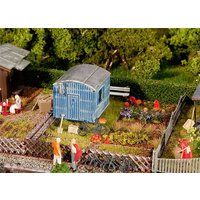 Schrebergarten mit Bauwagen