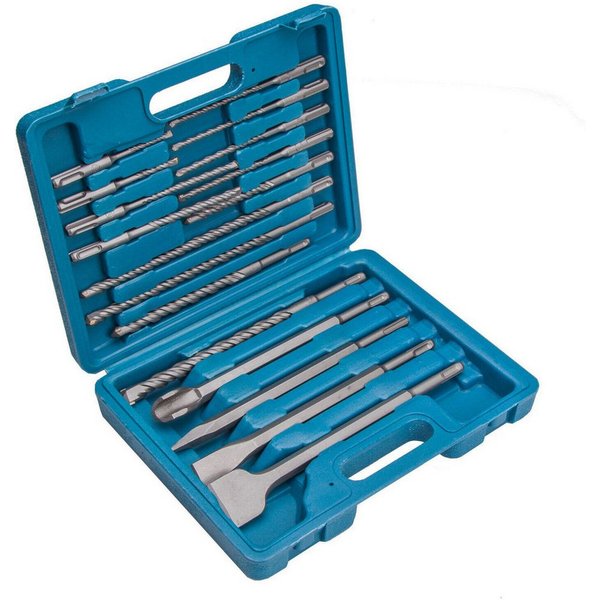Falon-Tech Bohrer- und Meißelsatz Betonbohrer Bohrerset Meißelset Bohrer Meißel Steinbohrer Set 17 SDS+, (17-tlg)