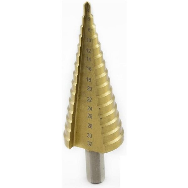Falon-Tech Stufenbohrer HSS TIN Stufenbohrer Titan Schälbohrer Konusbohrer 4-32mm, (1-tlg)