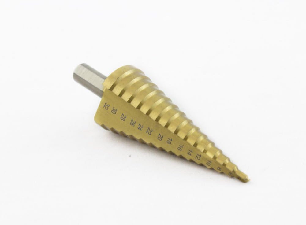 Falon-Tech Stufenbohrer HSS TIN Stufenbohrer Titan Schälbohrer Konusbohrer 4-32mm, (1-tlg) – Bild 2 von 3