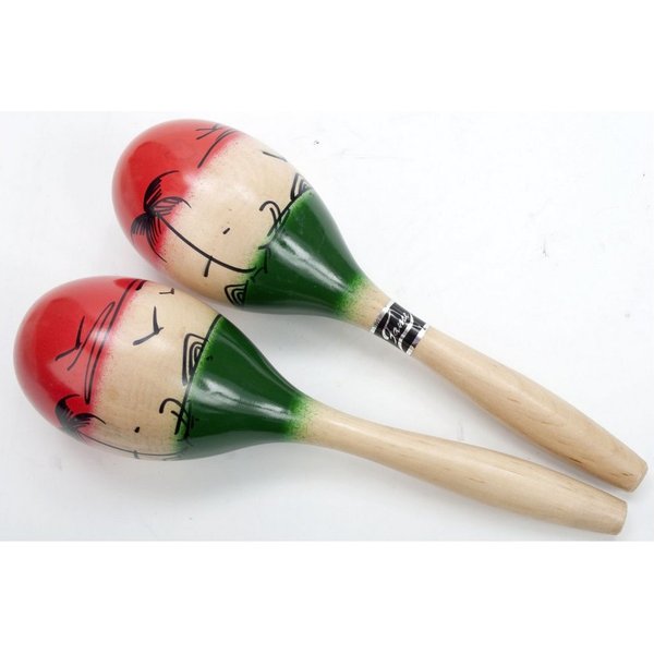 FAME Maraca,Maracas Shaker Holz Multicolour Robust Langlebig Klarer Sound Komfortabler Griff Ideal für Kinder und Anfänger 2 Stück, Percussion, Shaker, Maracas,