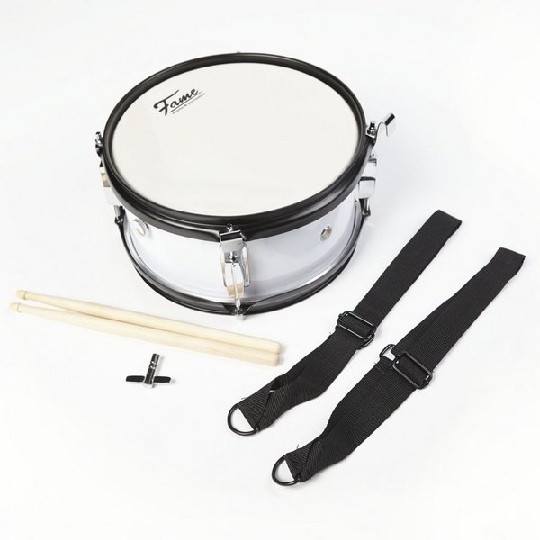 FAME Snare Drum,Junior Marching Snare 10"x5" inkl. Gurt und Sticks Kindertrommel zum Umhängen kleine Trommel 18 kg Musikverein für Kinder ab 3 Jahren, Marching,