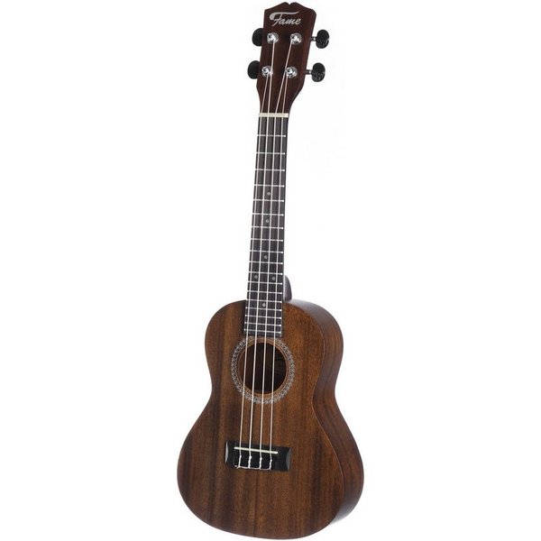 FAME Ukulele, Deluxe Konzert-Ukulele Mittelgroß Mahagoni-Korpus Composite-Griffbrett Verchromte Druckgussmechaniken Braunes Hand-Rubbed-Finish, Ukulelen, Konzer