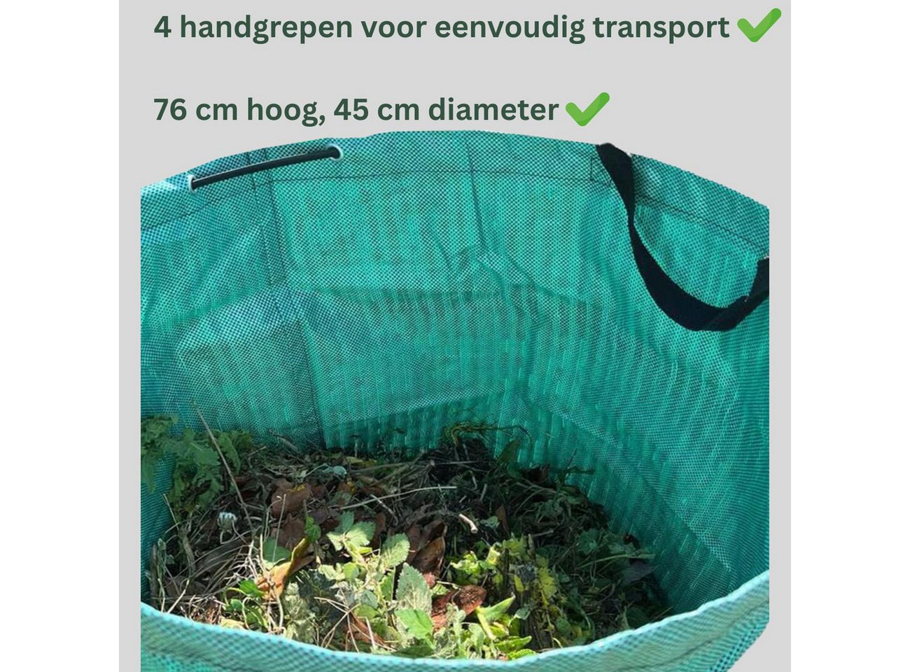 FAMEX Gartensack Gartenabfall Sack 272 L, für Garten, (Laubsack, verstärkt, hohe Qualität, 4-tlg), Offenbleibend und Selbststehend – Bild 5 von 5